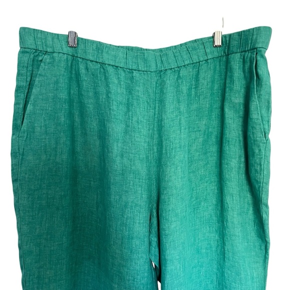 Eileen Fisher Washed Organic Linen Delave Lantern Pant Deep Aqua Size 1X NEW - Picture 9 of 15